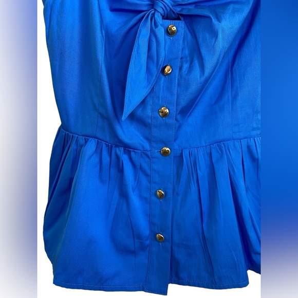 J. Crew Tie-Front Button-Up Peplum Top in Cotton Poplin NWT Size 4 - Picture 6 of 11